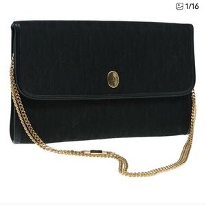 Dior Monogram Black Clutch, authentic